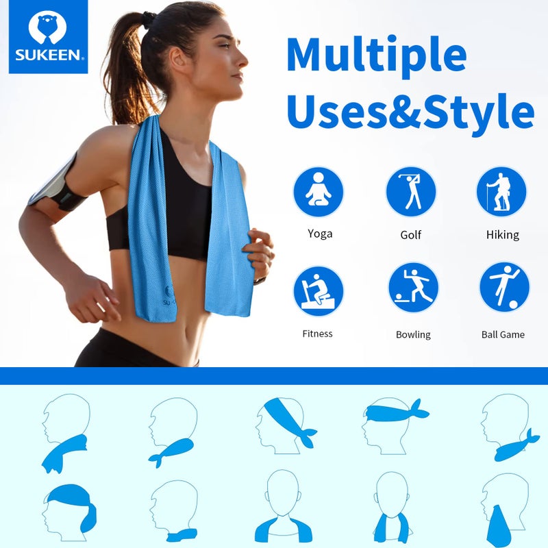 Sukeen [4 Pack Cooling Towel (40"x12"), Soft Breathable Chilly Microfiber Towel for Yoga,Sport,Running,Gym,Workout,Camping,Fitness,Workout & More Activities - Image 4